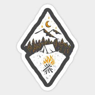 Camping in Snow Sticker